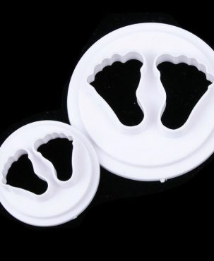 2Pcs Baby Feet Icing Cutter Cookies Mould Fondant Cake Decorating Mold Tool UK