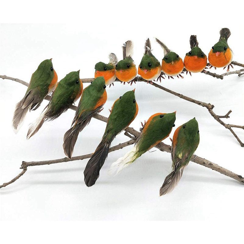 12PCS Robin Bird Christmas Tree Decoration Craft VERY CUTE Artificial