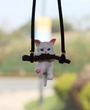 Car Pendant Creative Cute Branch Cat Rearview Mirror Pendant Car Interior Decor