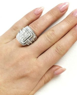 Women Luxury Cubic Zirconia 925 Silver Rings Engagement Jewelry Size 6-10