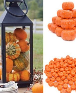 25Pcs Mini Artificial Pumpkin Fake Simulation Halloween Decoration DIY Crafts