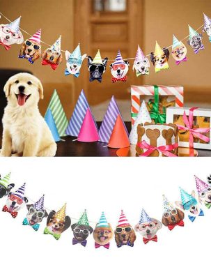 Dog Decor Banner Bunting Garland Banner Pet Party Decor Pet Birthday Flag