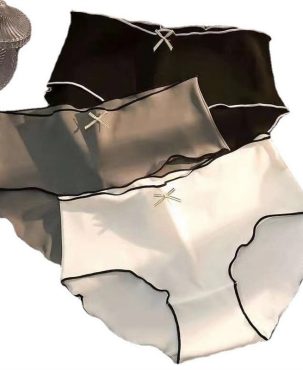 Large Size Underwear Lady Sexy Japanese Graphene Crotch Cloth Breathable Mid Waist Hip Lift Body Shaping Girls' Briefs Women