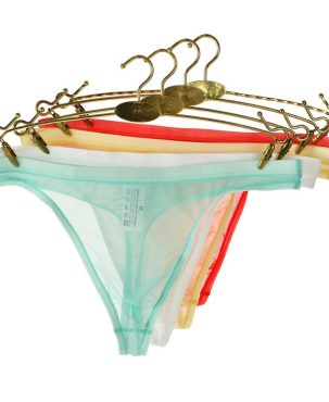 Men's Underwear T-Back Thong G-String Sexy Breathable Tangas Mesh Thong See Through Underpant Sezy Lingerie Male Panties A50A50