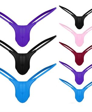 Korean Style Men's Sexy T-Back Cotton Double Ding T-Shaped Panties Nightclub Performance Fashion Sexy Men's Hip-Exposed Underwear