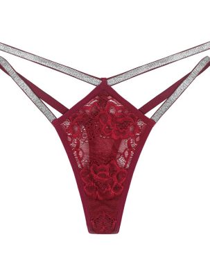 Women Thin Strap Thongs Rhinestone Hollow Out Black Lace Seamless Panties G-String Femme Thongs Female Sexy Underwear Tangas