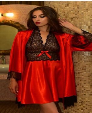 European and American Foreign Trade Sexy Lingerie Nightgown Sexy Nightgown Nightdress Two-Piece Set