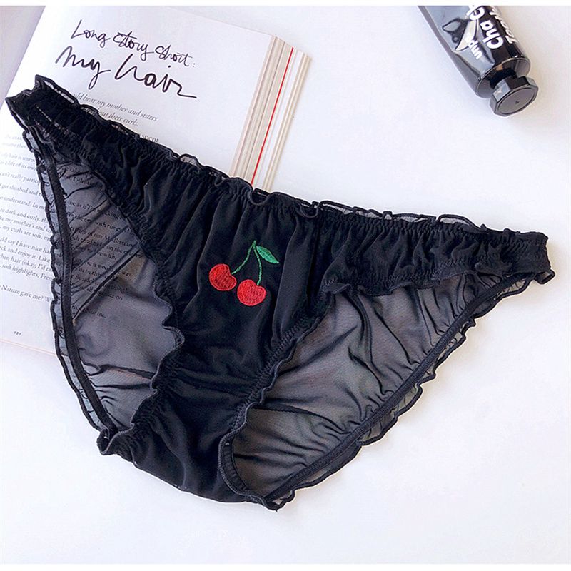 S-2XL Women Sexy Panties Lace Underpants Low-waist Panties Fruit Embroidery Perspective Briefs Female Hot Underwear Lingerie - Image 6