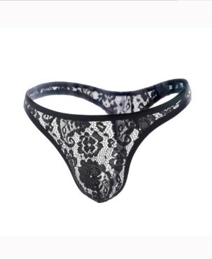 Men's Thong Low Waist Lace Transparent Sexy Underwear Sexy T-Type Pants Gay Underwear
