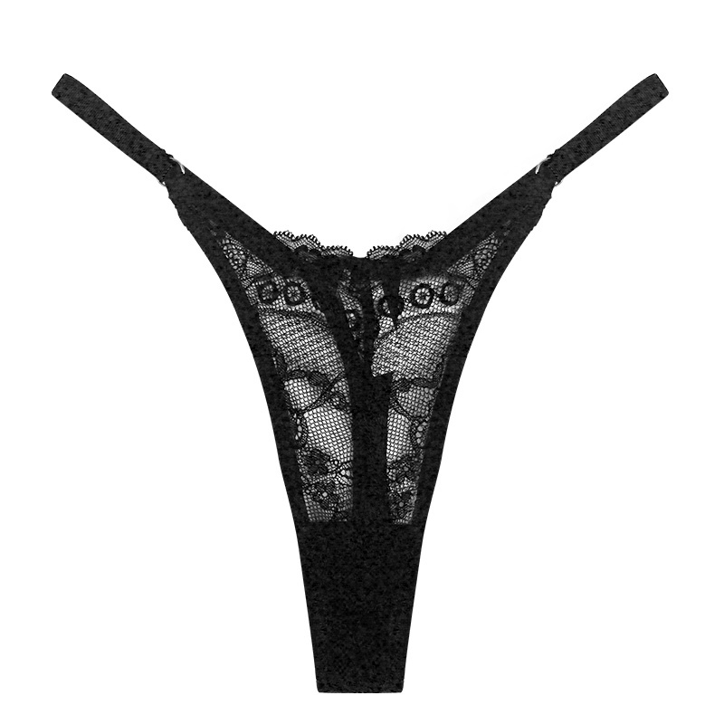 Sexy Lace Panties Women Underwear V-waist See Through Thong G-string Female Adjustable Lingerie Breathable Seamless Underpants