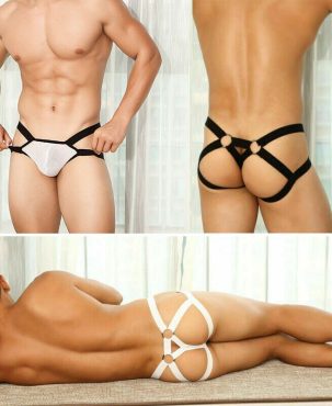Men's Jockstrap G-String Underwear Elastic Strap Thongs Sexy Costume Underpants