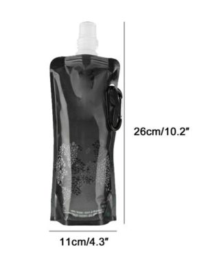 2 x 500ml Foldable Water Bottles Running Cycling Outdoor Reusable Folding Bottle