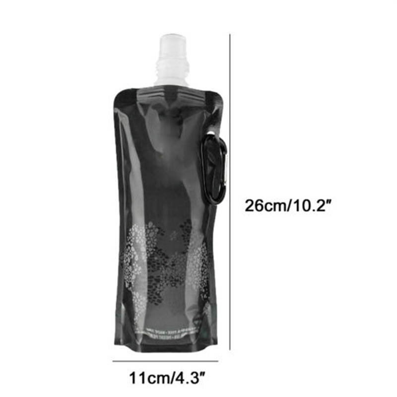 2 x 500ml Foldable Water Bottles Running Cycling Outdoor Reusable Folding Bottle
