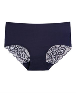 Lace Underwear Women's Pure Desire Ice Silk Seamless European and American Antibacterial Luxury Lace Sexy Foreign Trade Mid Waist Briefs