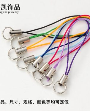 100x DIY Ornament Accessories Handmade Material Double Circle Mobile Phone Lanyard Mobile Phone Accessory Ornament Pendant Rope Factory Wholesale
