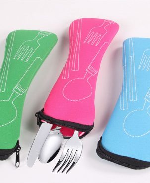Portable Tableware Bag Cutlery Bag Dinner Set Travel Packaging Storage Box Dinnerware Picnic Fork Spoon Bag Without Dinnerware