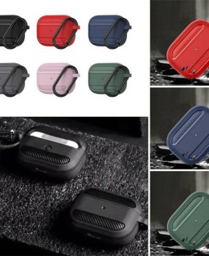 Protective Carbon Fibre Apple Airpod Case Key TPU Cover Skin for Airpods 1 2 PRO