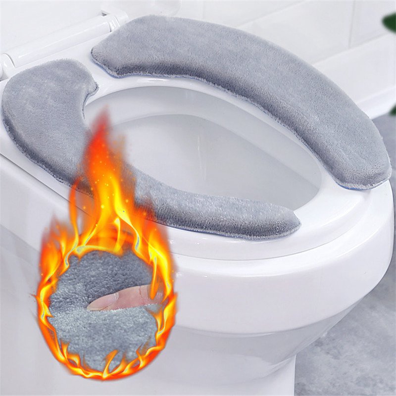 Bathroom Toilet Seat Washable Soft Warmer Mat Cover Pad Cushion Cover Warm