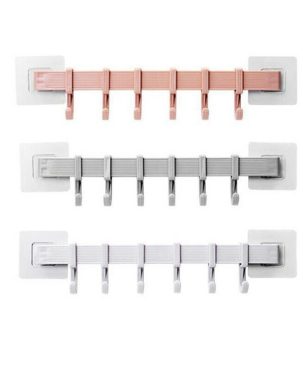 Multifunction Kitchen Storage Hook Holder 6 Hooks Wall Door Holder Hanger Rack For Spoon Scoop Bathroom Kitchen Organizer