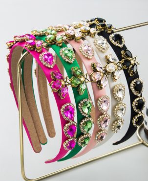 Baroque Diamond Flower Headband Temperament Wild Full Diamond Sponge Hair Accessories