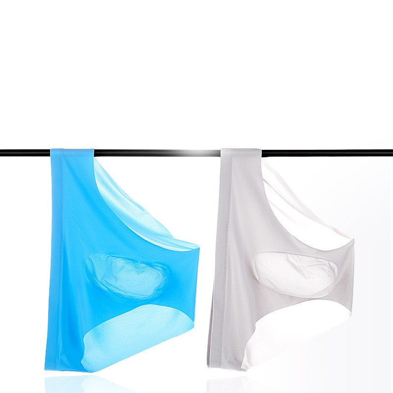 Stable Supply Seamless Men Ice Silk Briefs Men's Ultra-Thin One-Piece 3D Convex Film Shorts Sexy Live Broadcast Summer