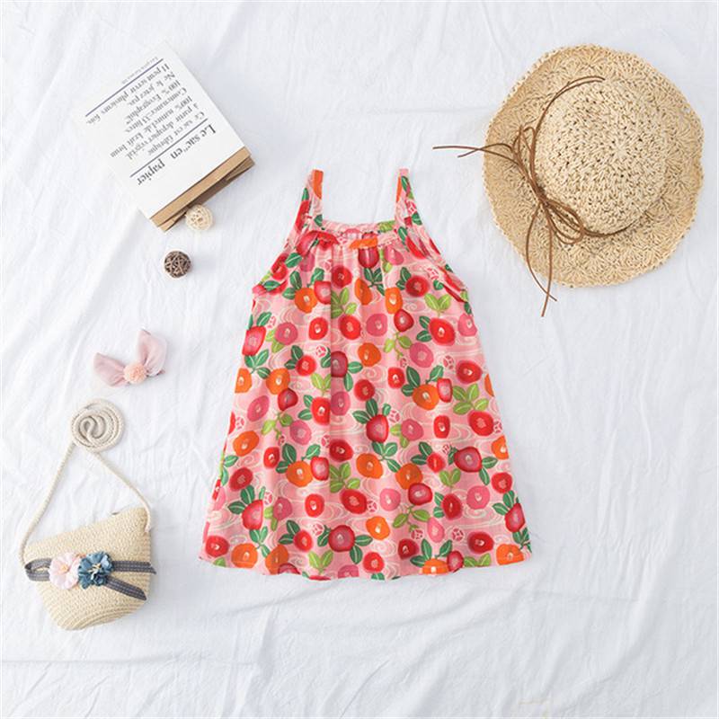 Girls Baby Summer Dress Sleeveless Floral Colorful Spotty Cotton Strappy NEW - 图片 5