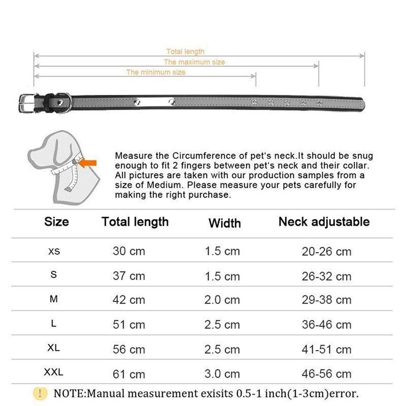 Soft Reflective Leather Personalised Dog Collar Custom Name ID Tags Pet Cat XS-2XL - Image 5