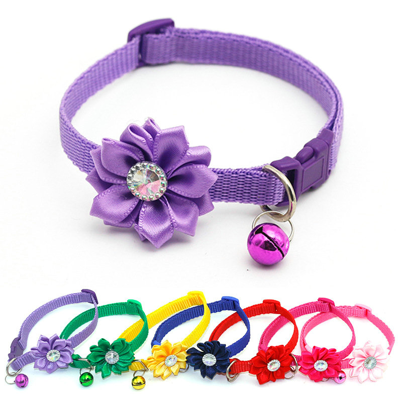 New Products in Stock Supply 1.0 Pet Bell Flower Collar Dog Collar Collar Cat Collar Ornament