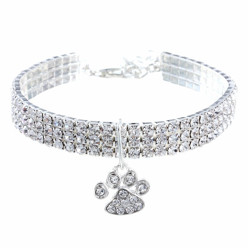 Crystal Diamante Bling Dog Cat Puppy Collar Small Pet Rhinestone Safety Band - Image 5