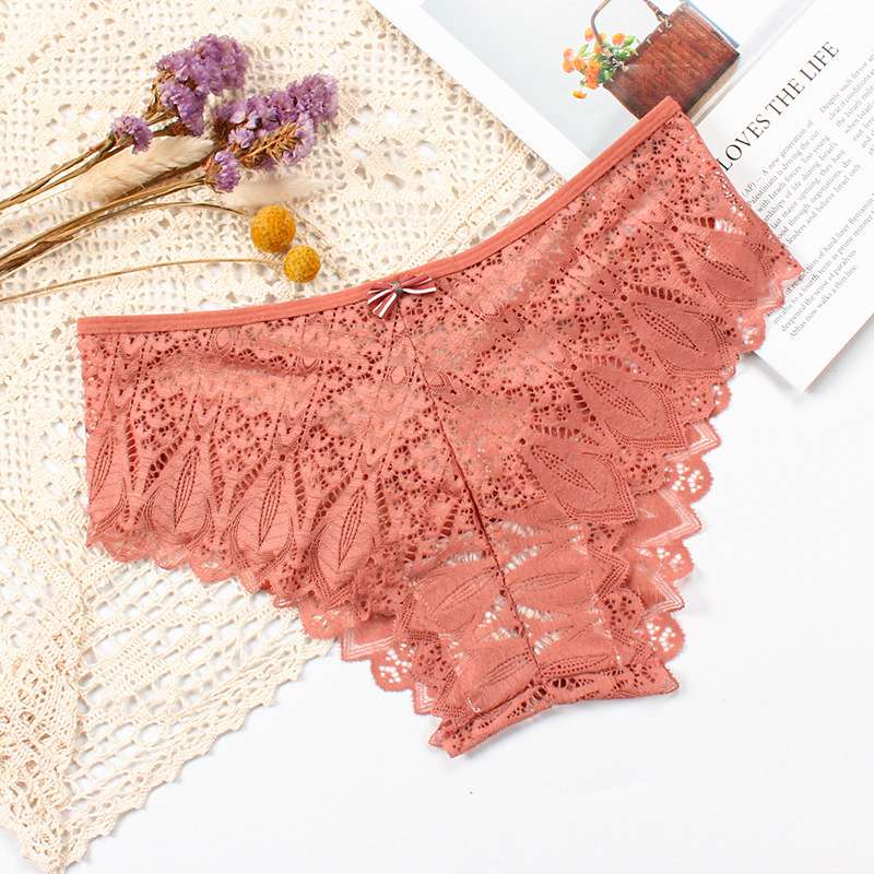 New Panties Women Lace Underwear Sexy Low-Waist Briefs Hollow Out G String Underpant Solid Comfortable Female Lingerie - 图片 4
