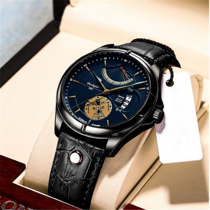 Men Watch Sport Men's Wristwatch Waterproof Luminous Leather Date Quartz Watches - 图片 3