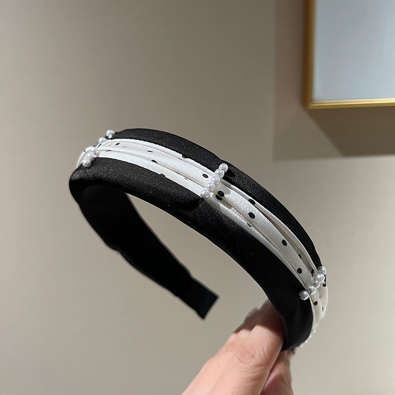 Headband Retro Satin Rhinestone Knotted Hairband Bow Barrettes Fashion Women Hair Accessory - 图片 5