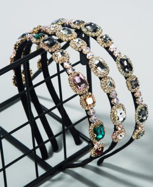 Simple Retro Headband Women's Rhinestone High Quality Thin Edges Baroque Style Headband Hairpin
