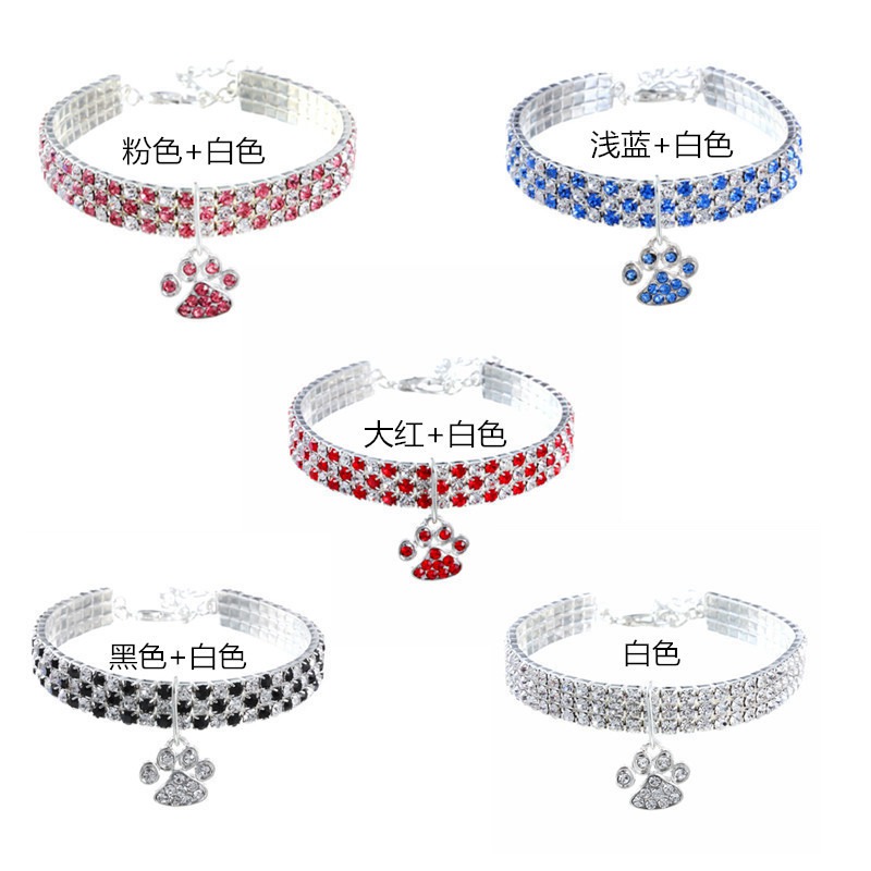 Crystal Diamante Bling Dog Cat Puppy Collar Small Pet Rhinestone Safety Band - Image 4