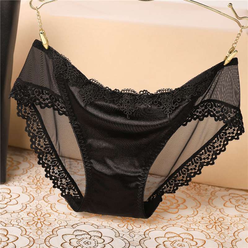 Sexy Women Shiny Satin Lace Knickers Briefs Panties Seamless Underwear Lady - 图片 3
