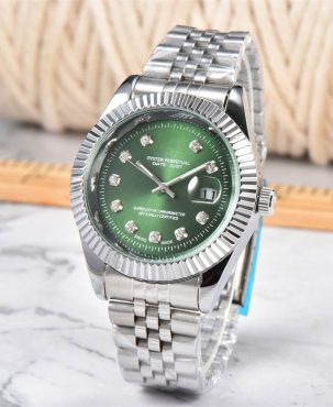 Casual Business Tooth Ring Calendar Steel Belt Men's and Women's Quartz Watch