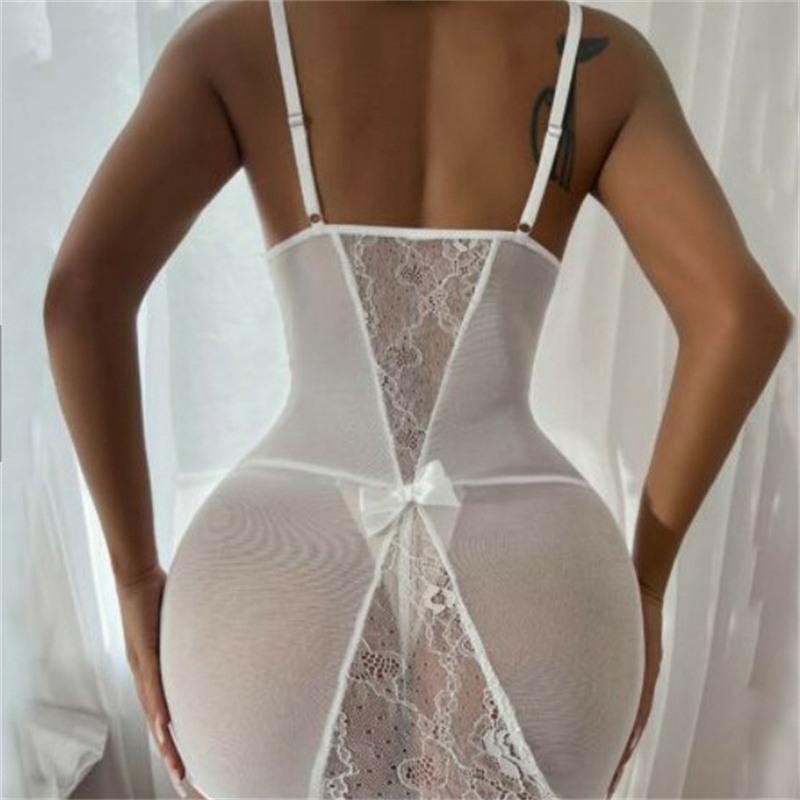 Women Lingerie Crotchless Body Stocking Bodysuit Sexy Babydoll Underwear - 图片 3
