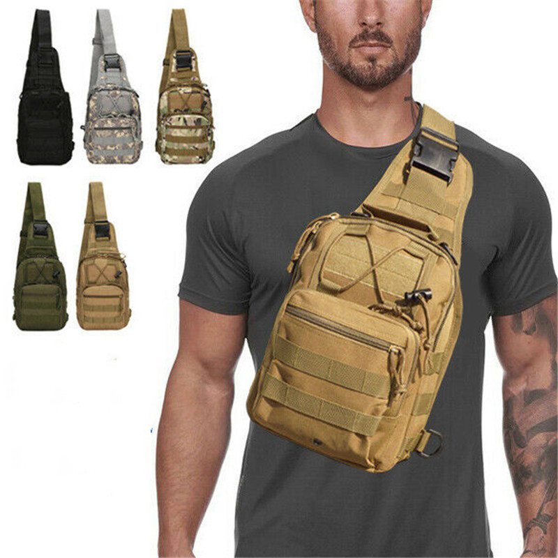Men Backpack Tactical Sling Chest Pack Shoulder Bag Outdoor Hiking Travel