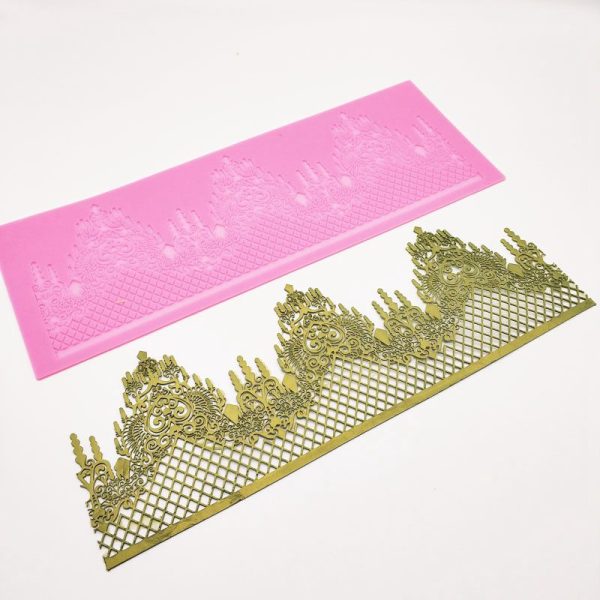 Crown Silicone Fondant Lace Mould Embosser Mat Cake Mold Sugarcraft Decorating - Image 2