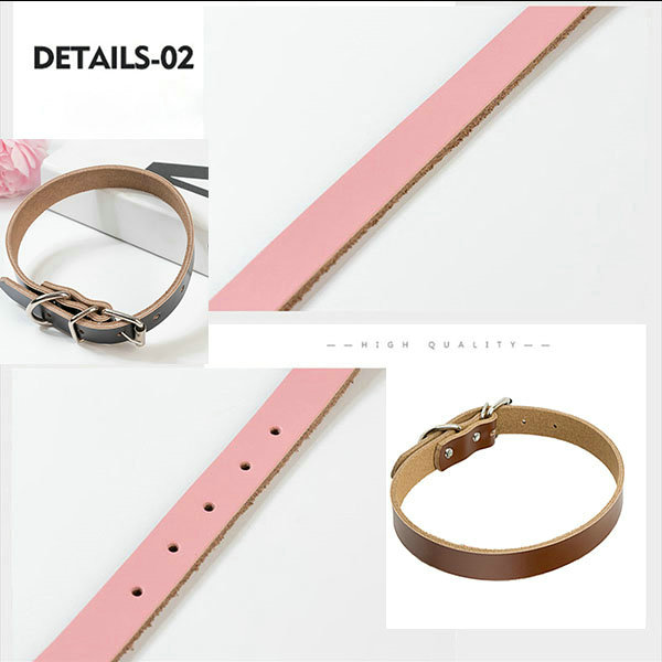 Strong Real Leather Dog collar , Pet Cat Puppy ,Six Coulors, Four Sizes - 图片 19