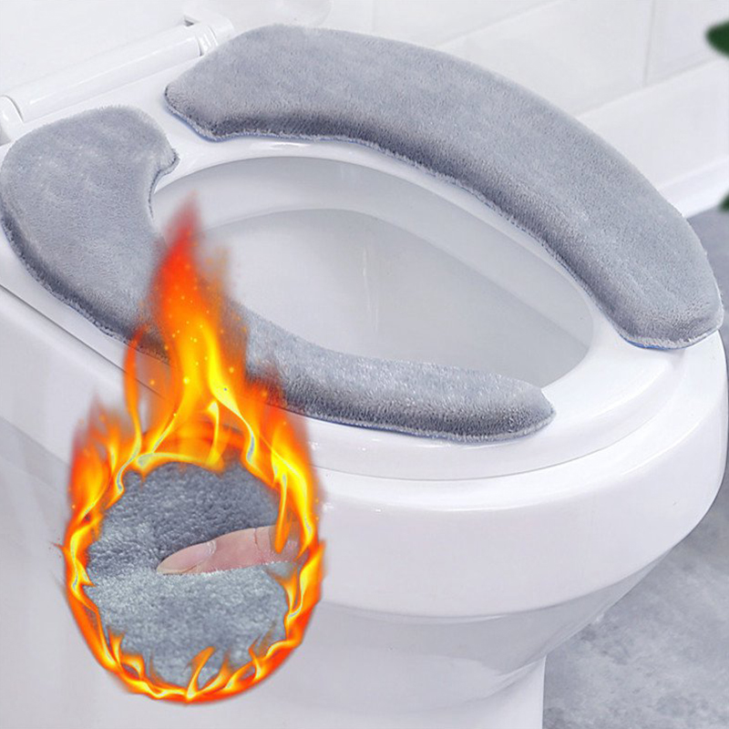 Bathroom Toilet Seat Washable Soft Warmer Mat Cover Pad Cushion Cover Warm - 图片 20