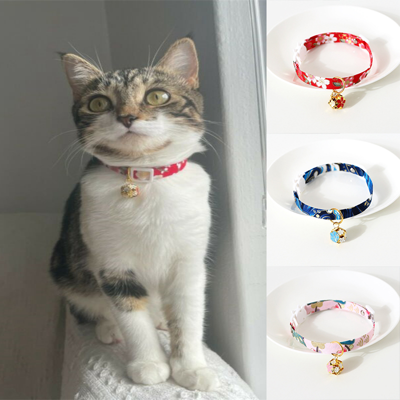 Cat Dog Collar Cute Japanese/Chinese Style With Bell & Adjustable Strap - 图片 15