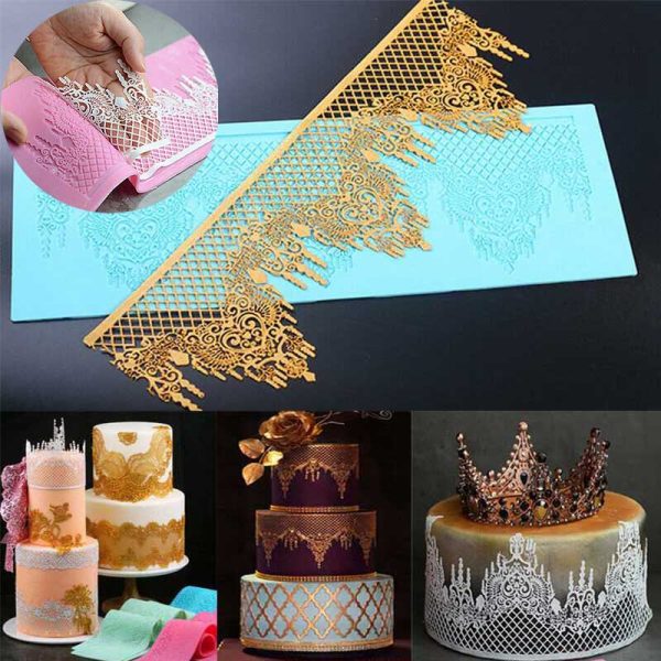 Crown Silicone Fondant Lace Mould Embosser Mat Cake Mold Sugarcraft Decorating - Image 16