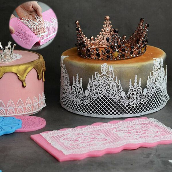 Crown Silicone Fondant Lace Mould Embosser Mat Cake Mold Sugarcraft Decorating - Image 13