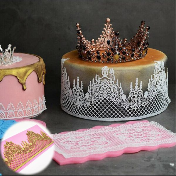 Crown Silicone Fondant Lace Mould Embosser Mat Cake Mold Sugarcraft Decorating - Image 10
