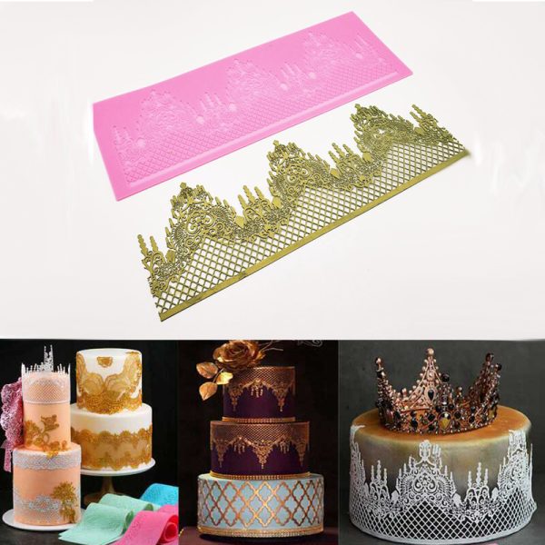Crown Silicone Fondant Lace Mould Embosser Mat Cake Mold Sugarcraft Decorating - Image 11