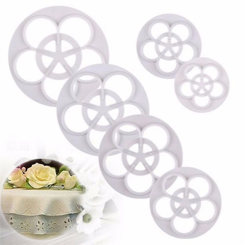 6Pcs Rose Flower Fondant Mould Cutter Cake Decorating Craft Icing Baking Tools - 图片 13