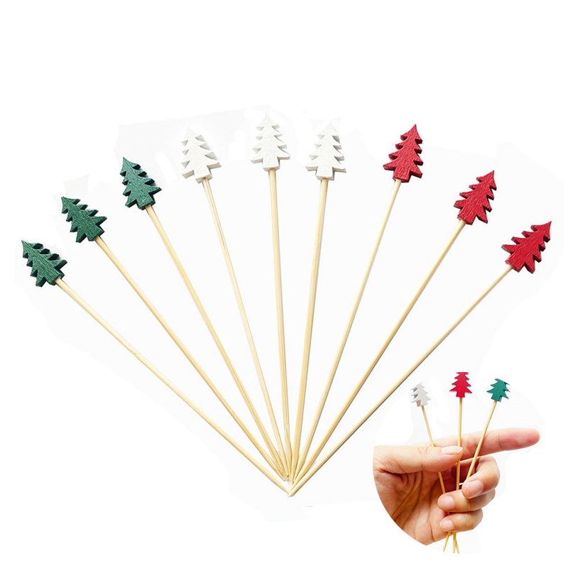 100Pcs Christmas Fruit Picks Dessert Buffet Salad Fork Cake Muffin Vegetable Sticks Cocktail Toothpicks Party Decoration - 图片 9