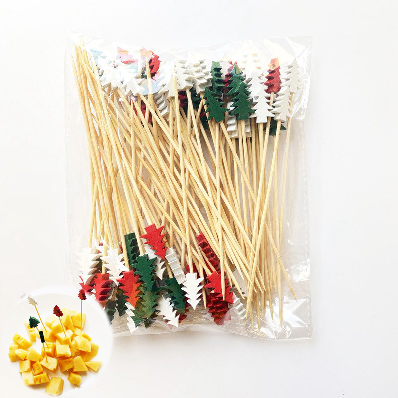 100Pcs Christmas Fruit Picks Dessert Buffet Salad Fork Cake Muffin Vegetable Sticks Cocktail Toothpicks Party Decoration - 图片 12