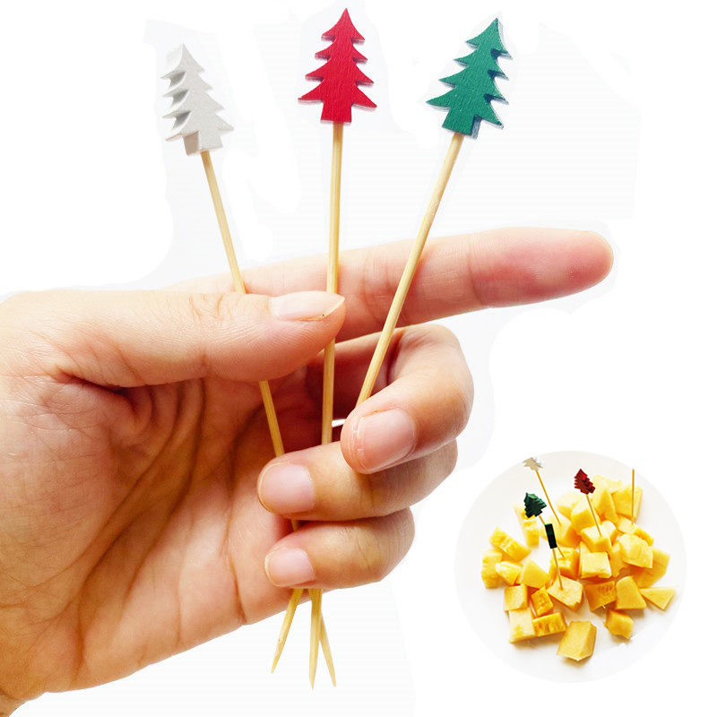 100Pcs Christmas Fruit Picks Dessert Buffet Salad Fork Cake Muffin Vegetable Sticks Cocktail Toothpicks Party Decoration - 图片 10